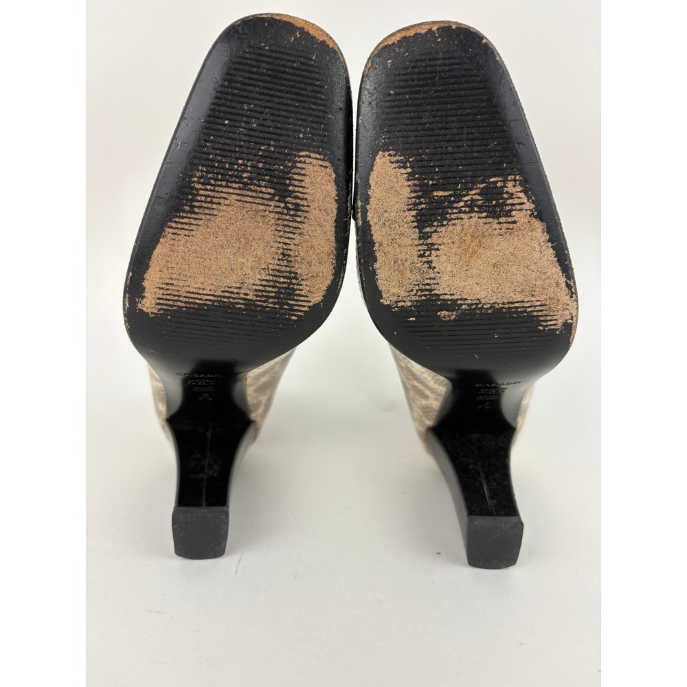 Vintage Casadei Black Snakeskin Spectator Shoes Size 7.5 Leather Square Cap Toe - Picture 7 of 14